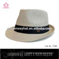 Men's Panama Straw Fedora Hat party hat with logo for promo trilby